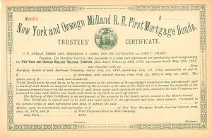 New York and Oswego Midland Railroad Co. Trustees' Certificate